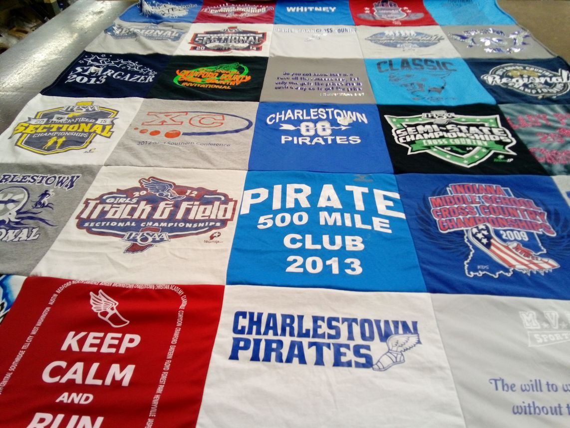 T-shirt quilt featuring charlestown pirates by Teresa from IN