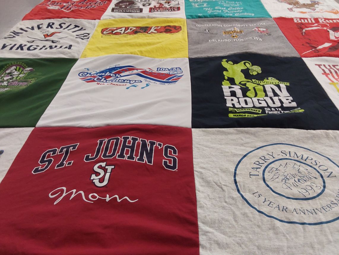 T-shirt quilt from st. john's university by Teri from VA