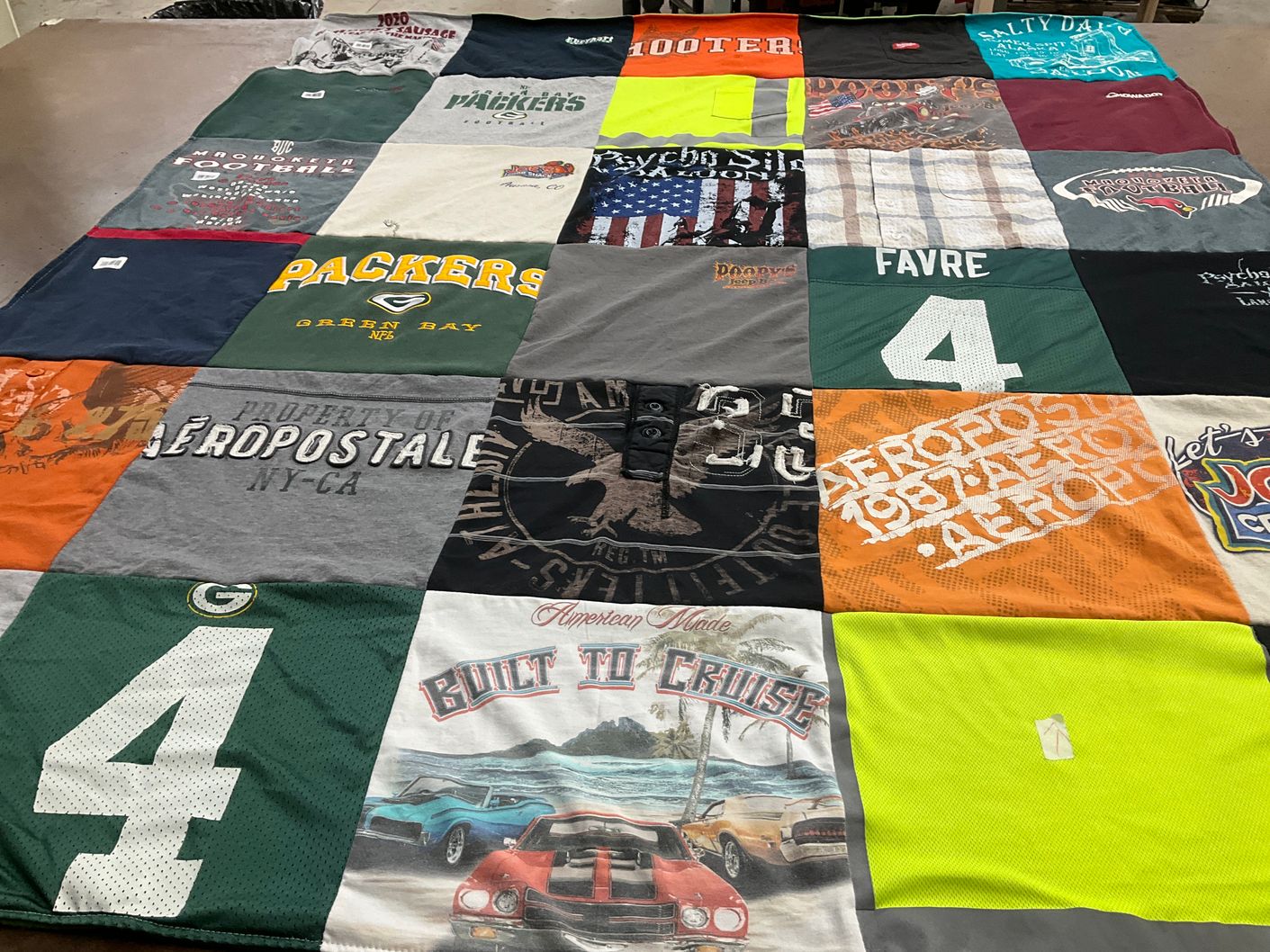 T-shirt quilt featuring green bay packers by Carley from IA
