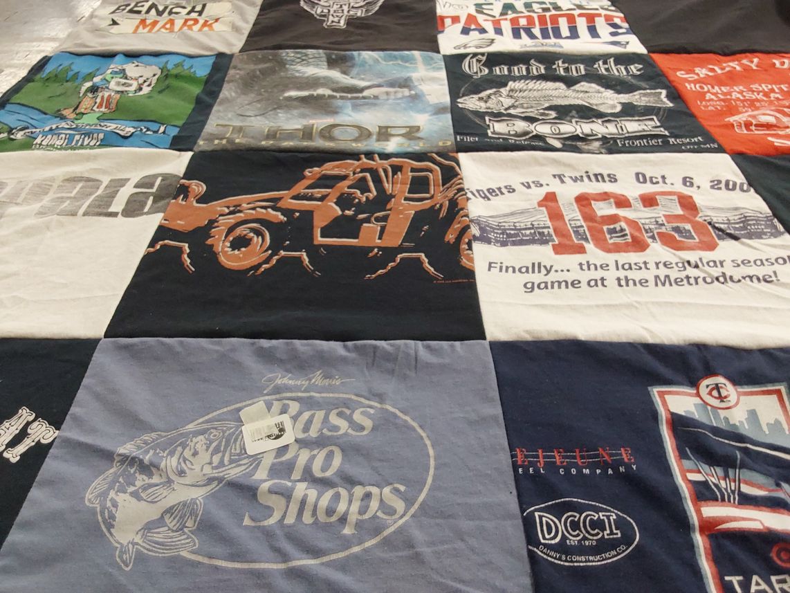 T-shirt quilt featuring twin cities, boston patriots by CASSIE from MN