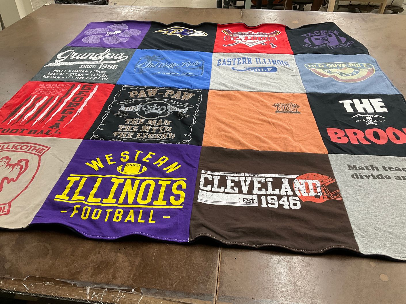 T-shirt quilt from western illinois university, eastern illinois university by Janice from FL