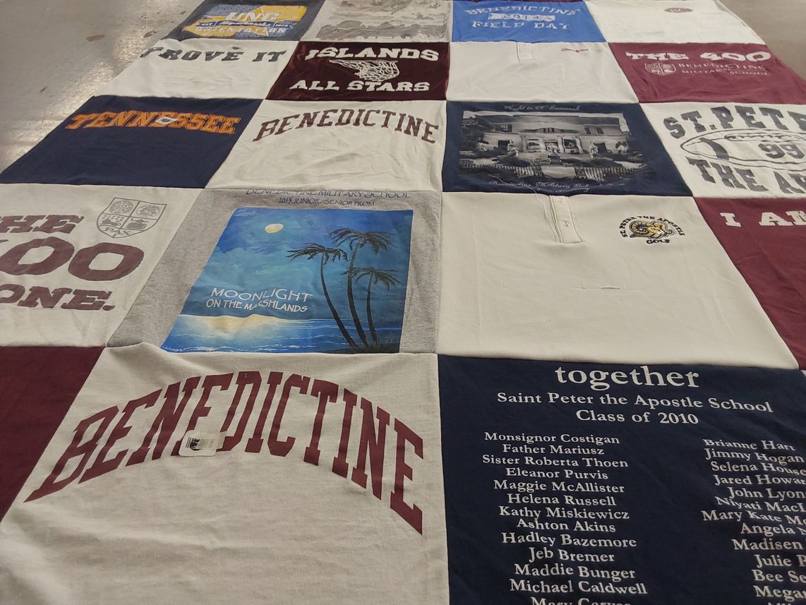 T-shirt quilt from benedictine college, saint peter the apostle school by Donna from GA