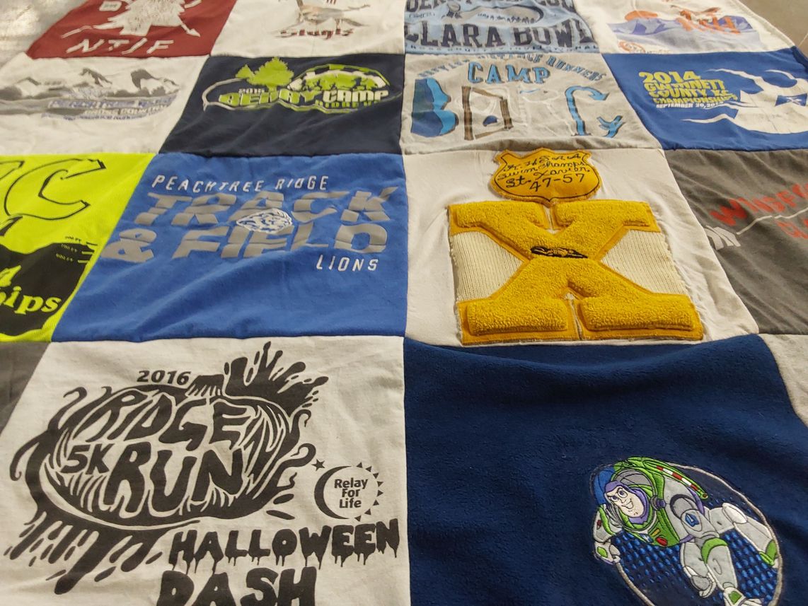 T-shirt quilt from peachtree ridge high school by Waka from GA