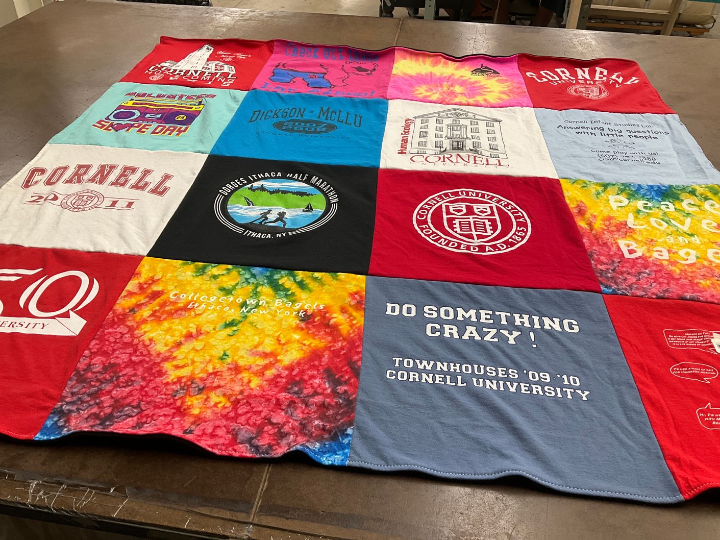 T-shirt quilt from cornell university by Laura from VA