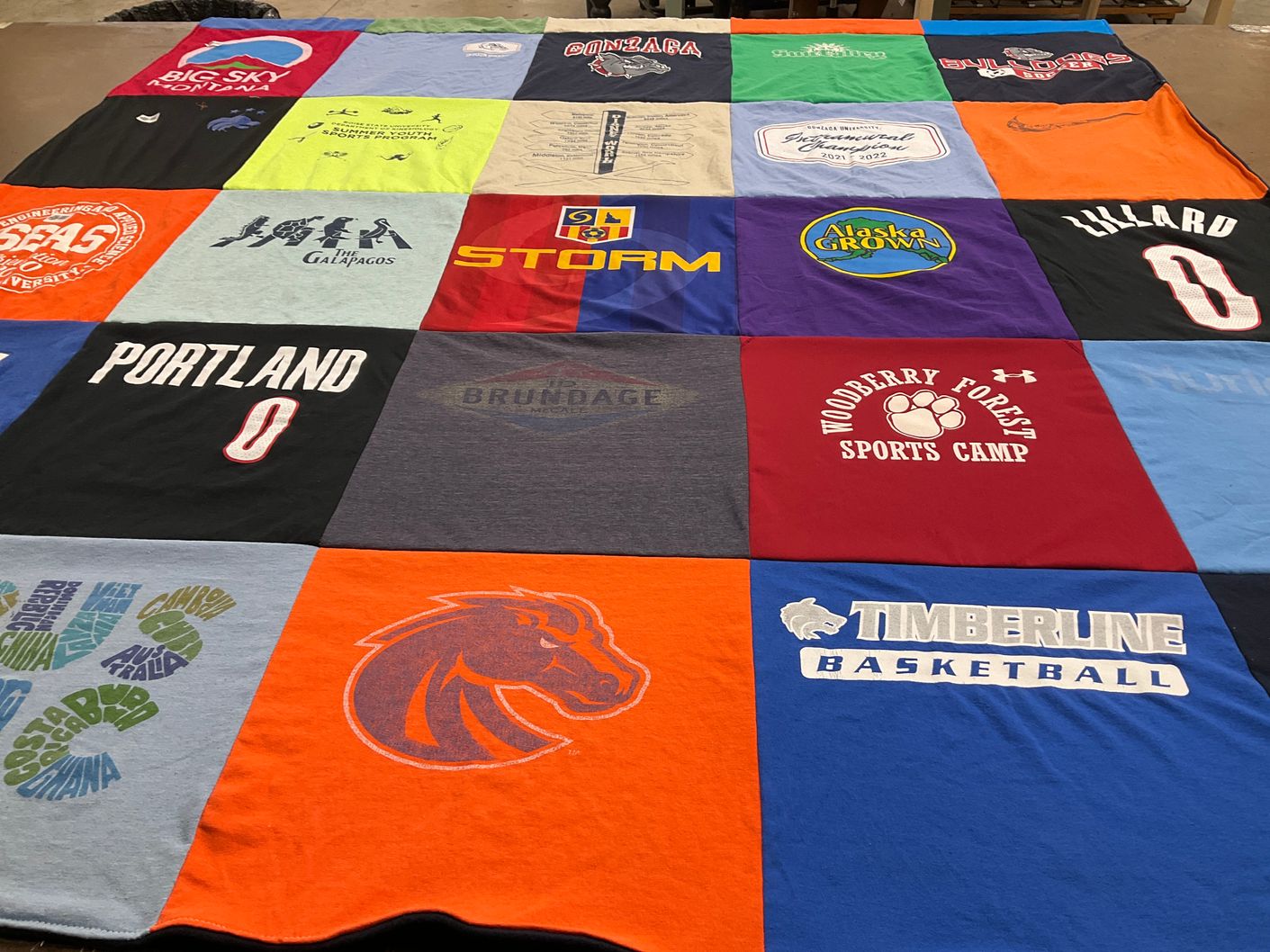 T-shirt quilt from portland state university, boise state university by Elizabeth from ID