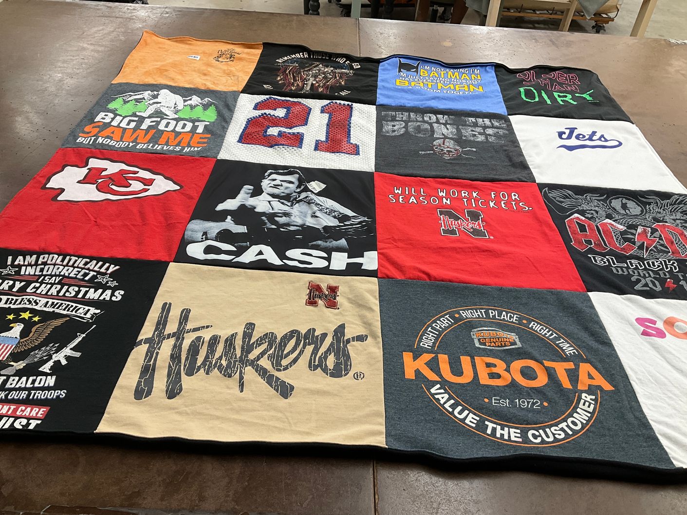 T-shirt quilt featuring kansas city chiefs by TASHA from MO