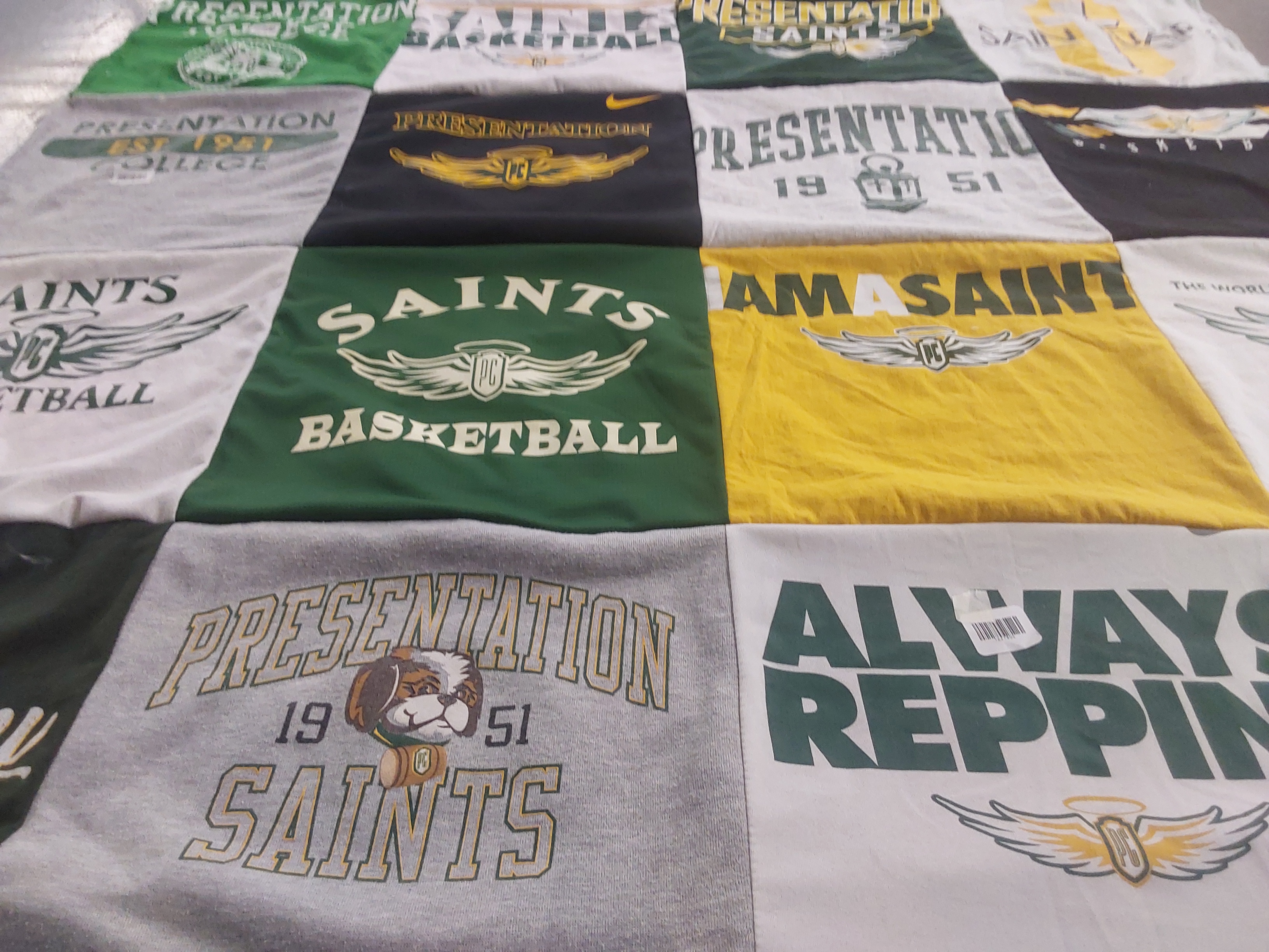 T-shirt quilt featuring western wyoming mustangs basketball by Shayla from WY