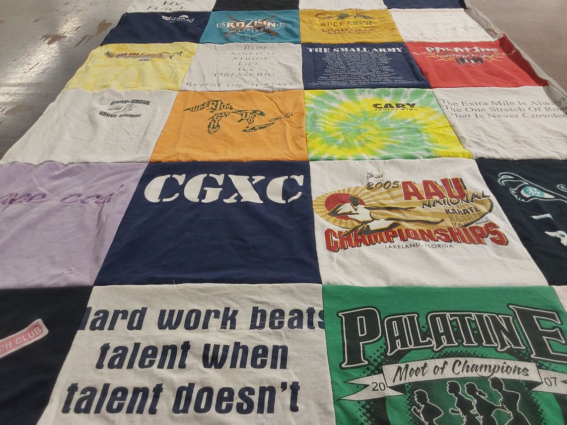 T-shirt quilt featuring cary-grove high school, cross country by Jeanne from IL