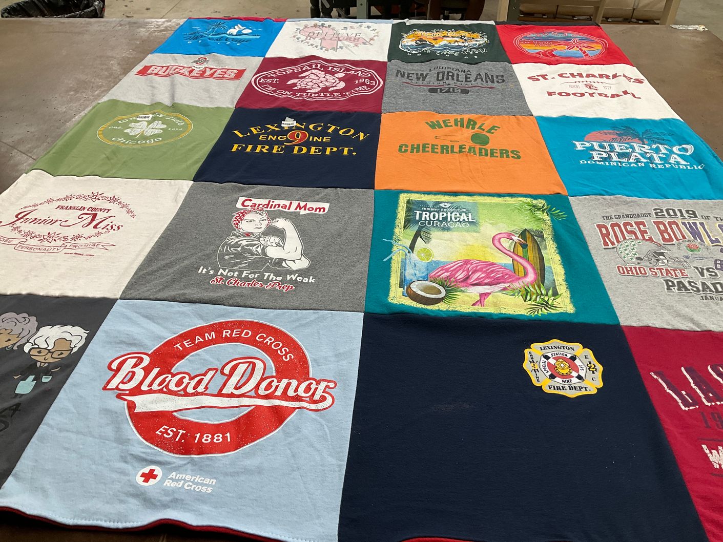 T-shirt quilt featuring ohio state university by Katherine from OH
