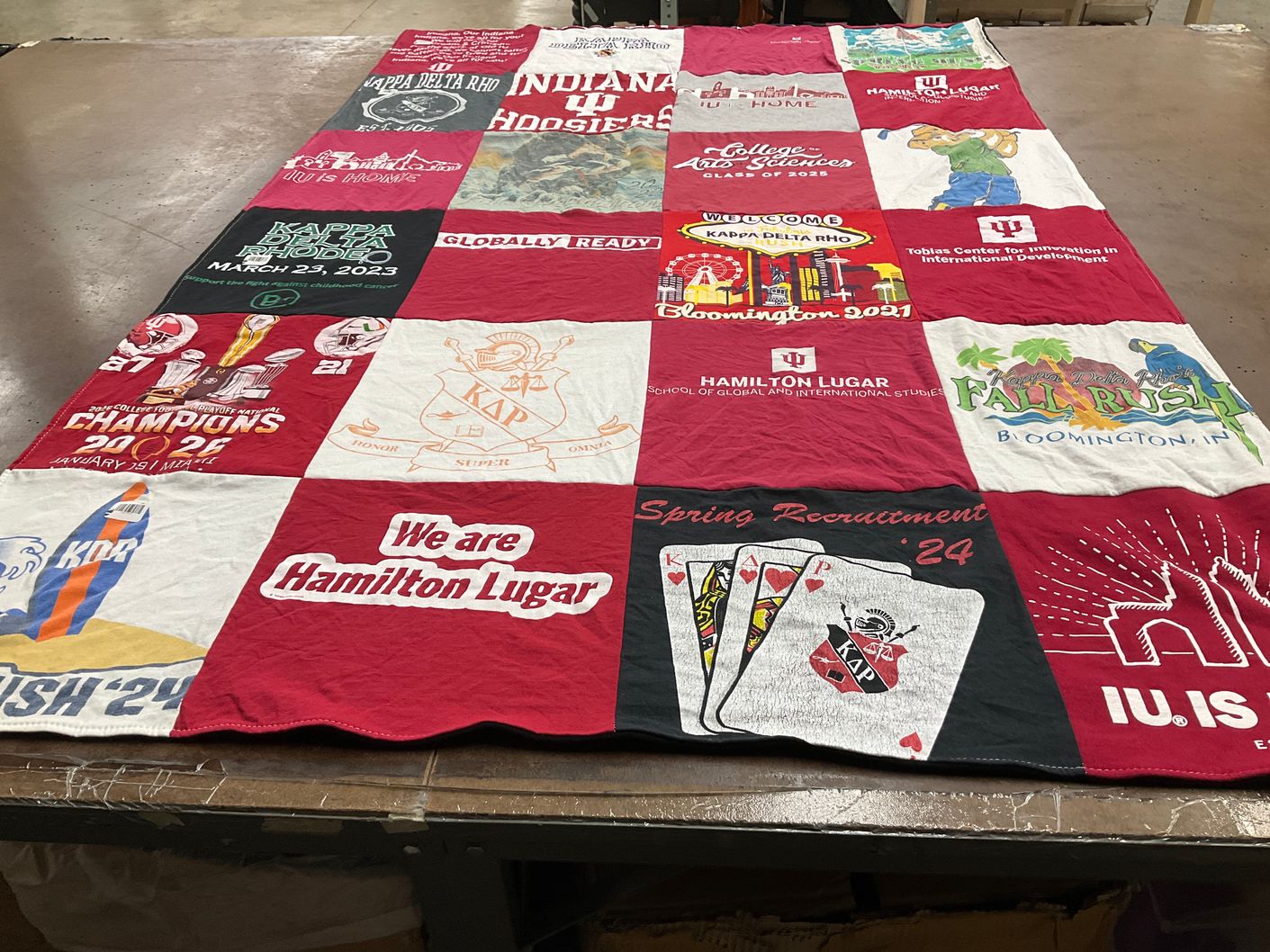 T-shirt quilt from indiana university by Declan from IN