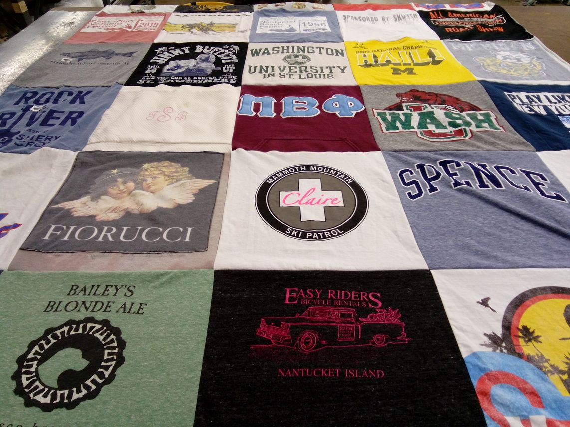 T-shirt quilt from washington university in st. louis by Caren from NY