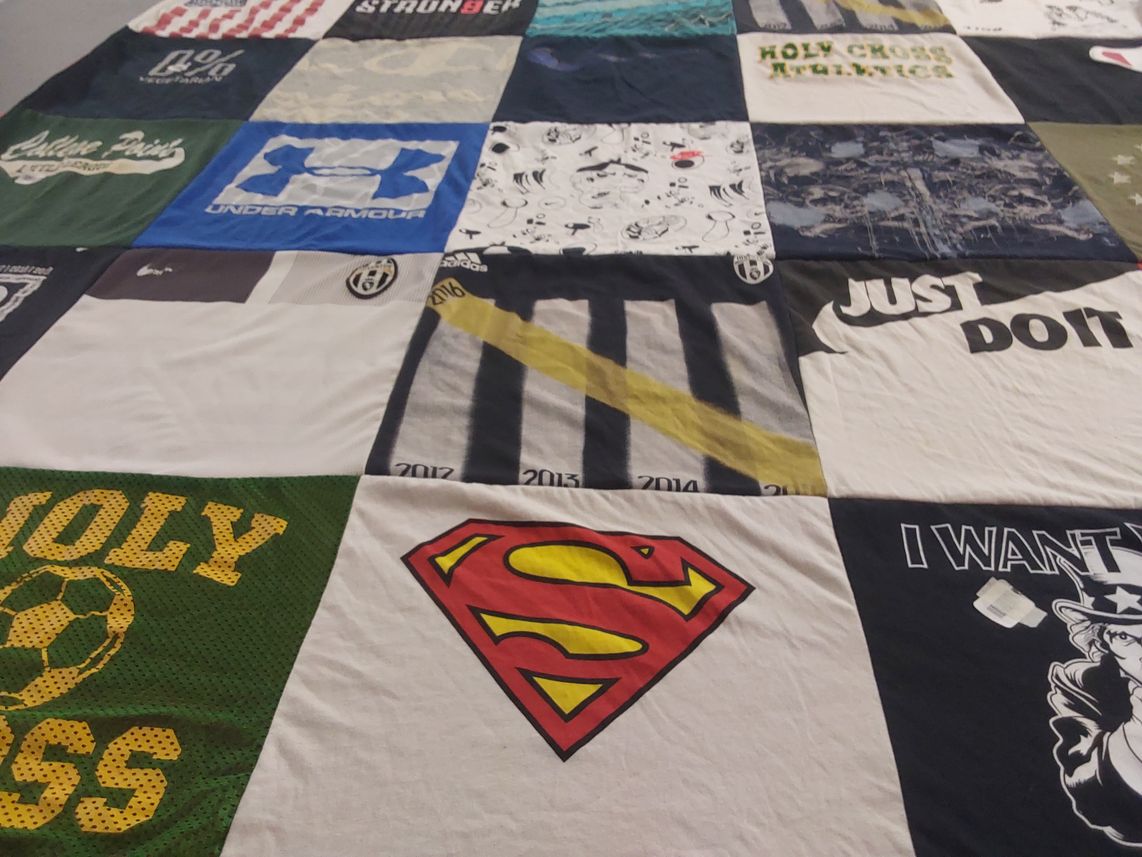 T-shirt quilt from holy cross college by Gina from NY