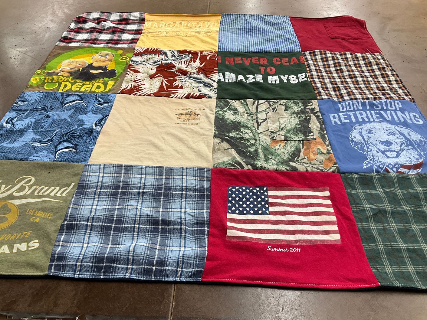 T-shirt quilt with outdoors, fishing themes by Michael from FL