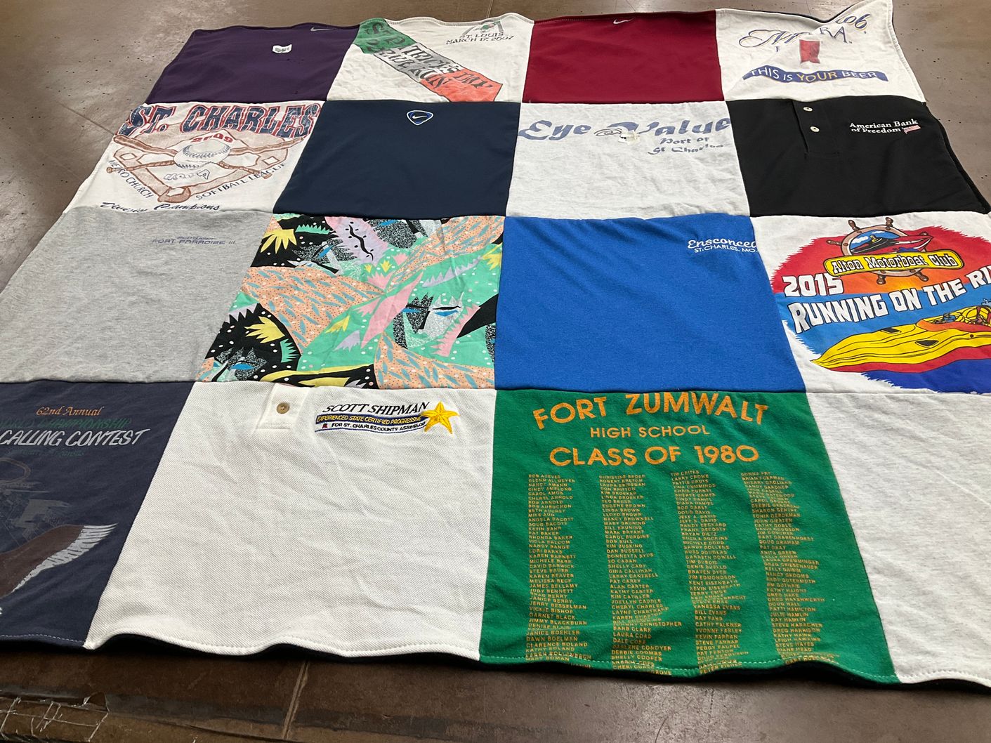 T-shirt quilt from fort zumwalt high school by Angie from MO