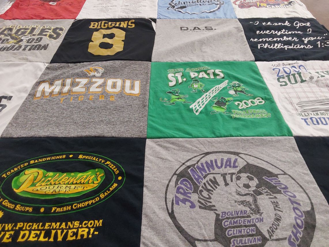 T-shirt quilt featuring mizzou tigers by Anna from MO