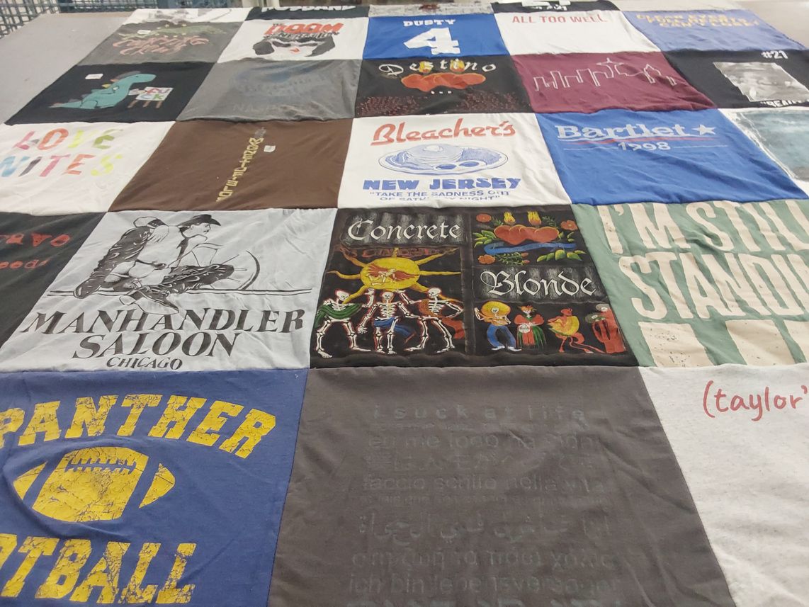 T-shirt quilt featuring panther football by dustin from IL