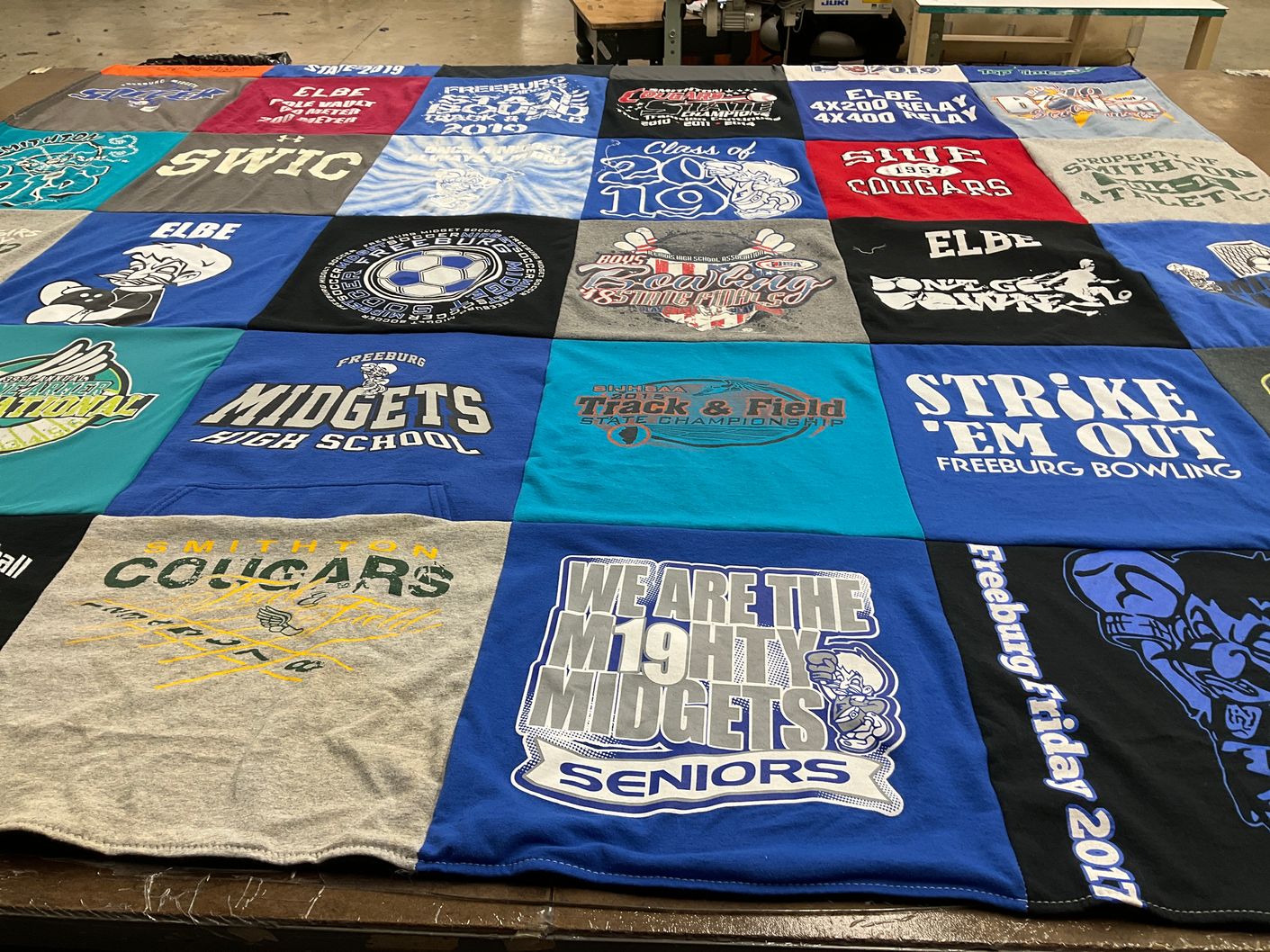 T-shirt quilt from freeburg high school, smithton high school by Nicholas from IL