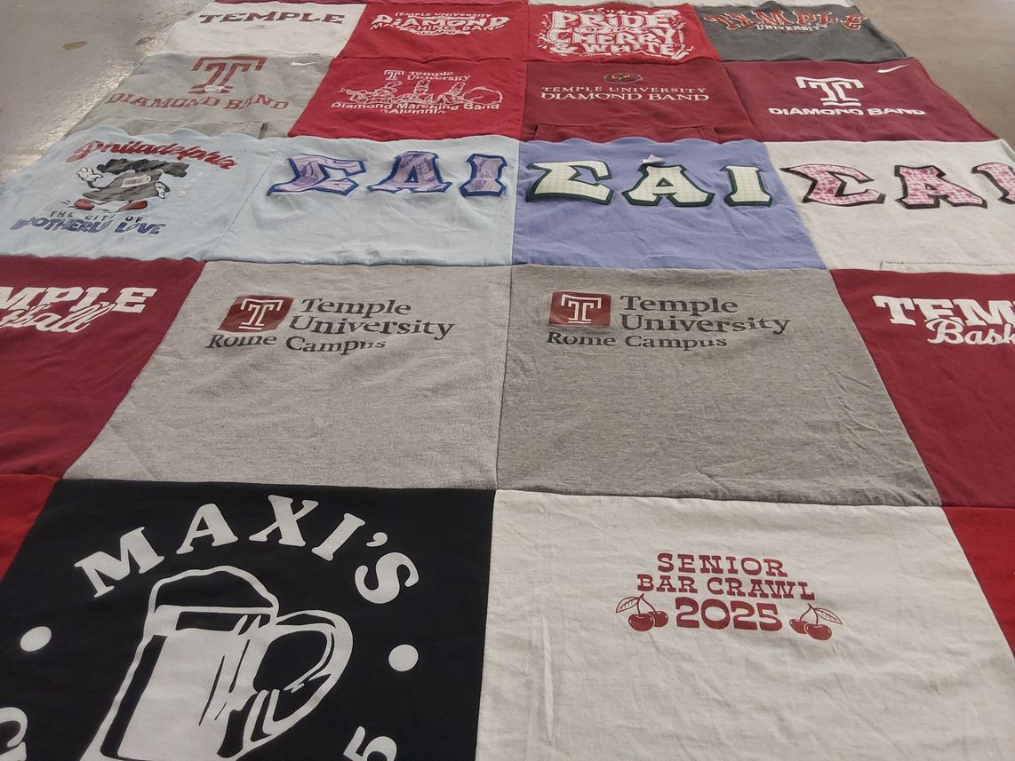 T-shirt quilt featuring temple university basketball by Madalyn from FL