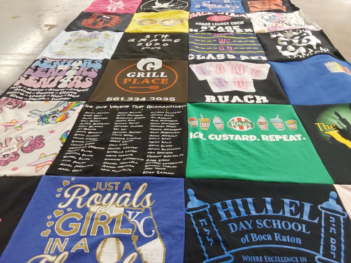 T-shirt quilt from hillel day school of boca raton by Naomi from FL