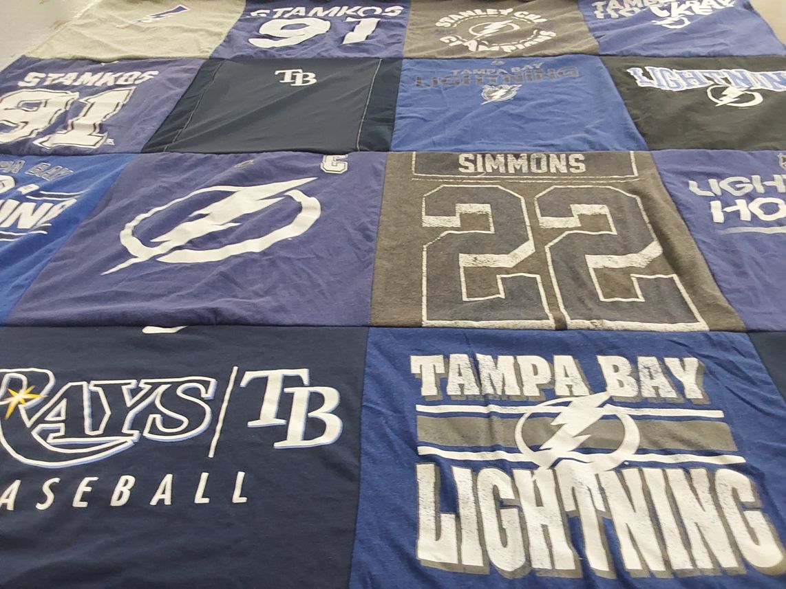 T-shirt quilt featuring tampa bay lightning by Wronal from MS