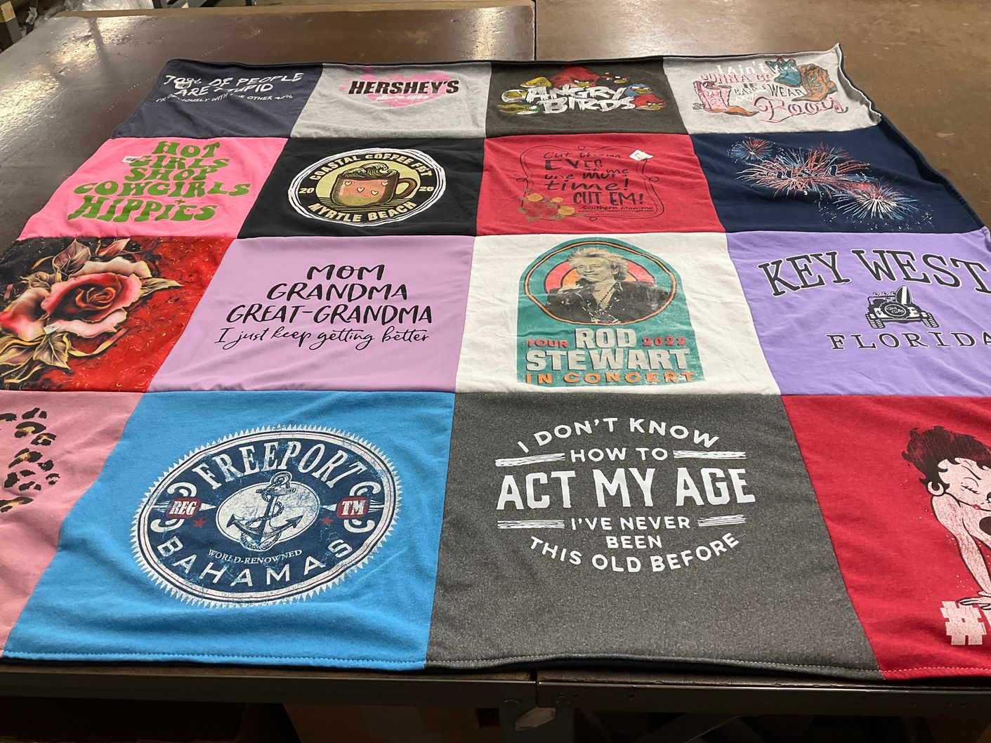 T-shirt quilt with travel, family themes by Kathrine from SC