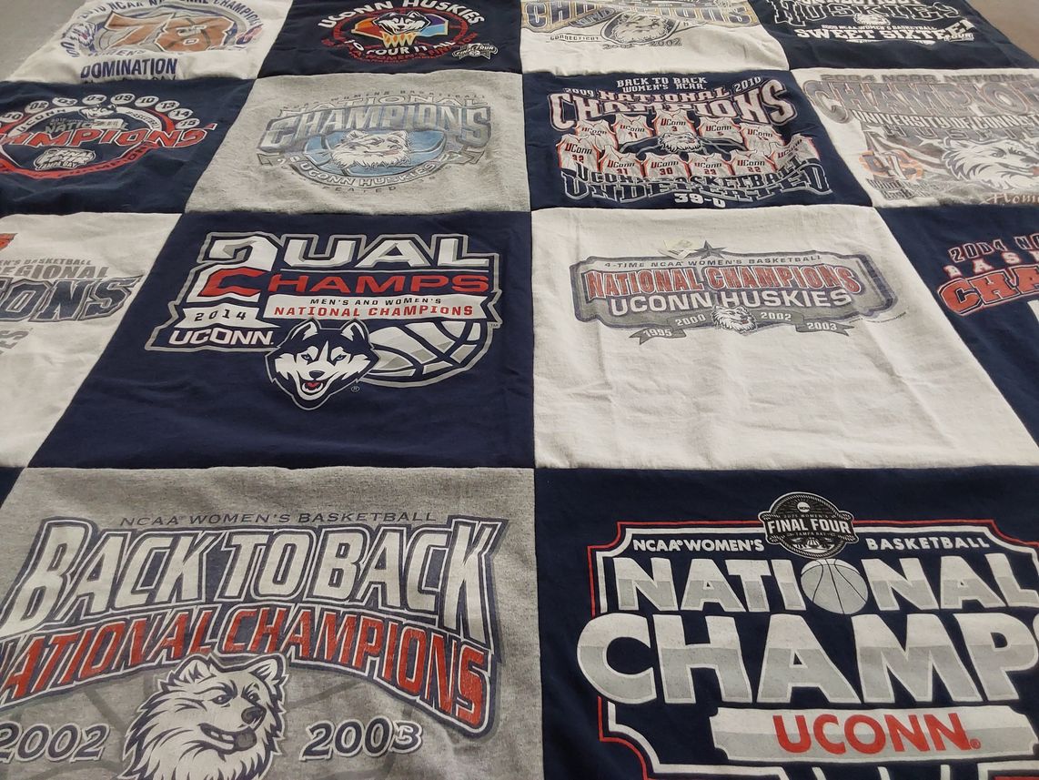 T-shirt quilt featuring uconn huskies by Lorie from OH