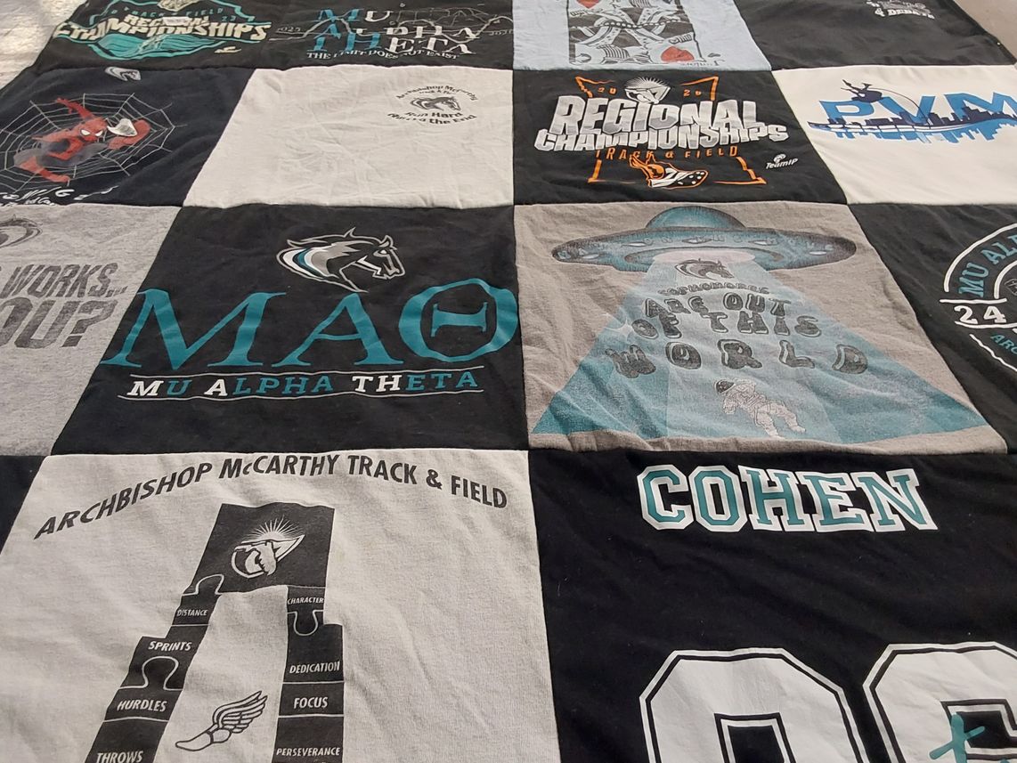 T-shirt quilt from archbishop mccarthy high school by Kelly from FL