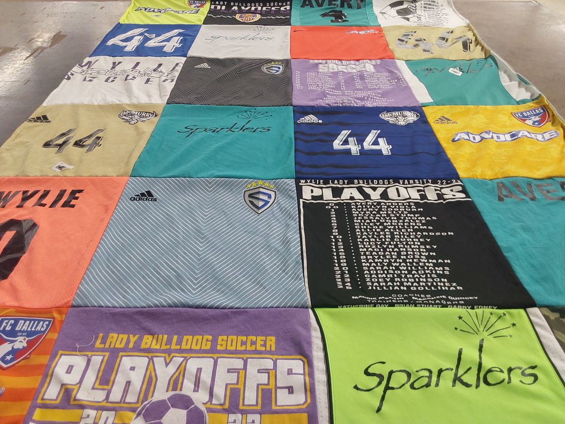 T-shirt quilt featuring wylie lady bulldogs soccer, fc dallas by Andrew from TX