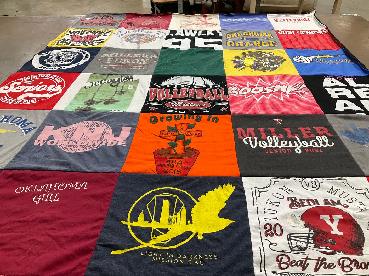 T-shirt quilt featuring millers volleyball by Tonya from OK