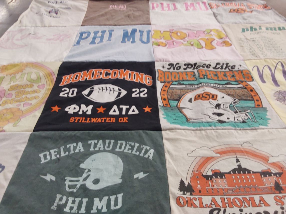 T-shirt quilt from oklahoma state university by Tonya from OK