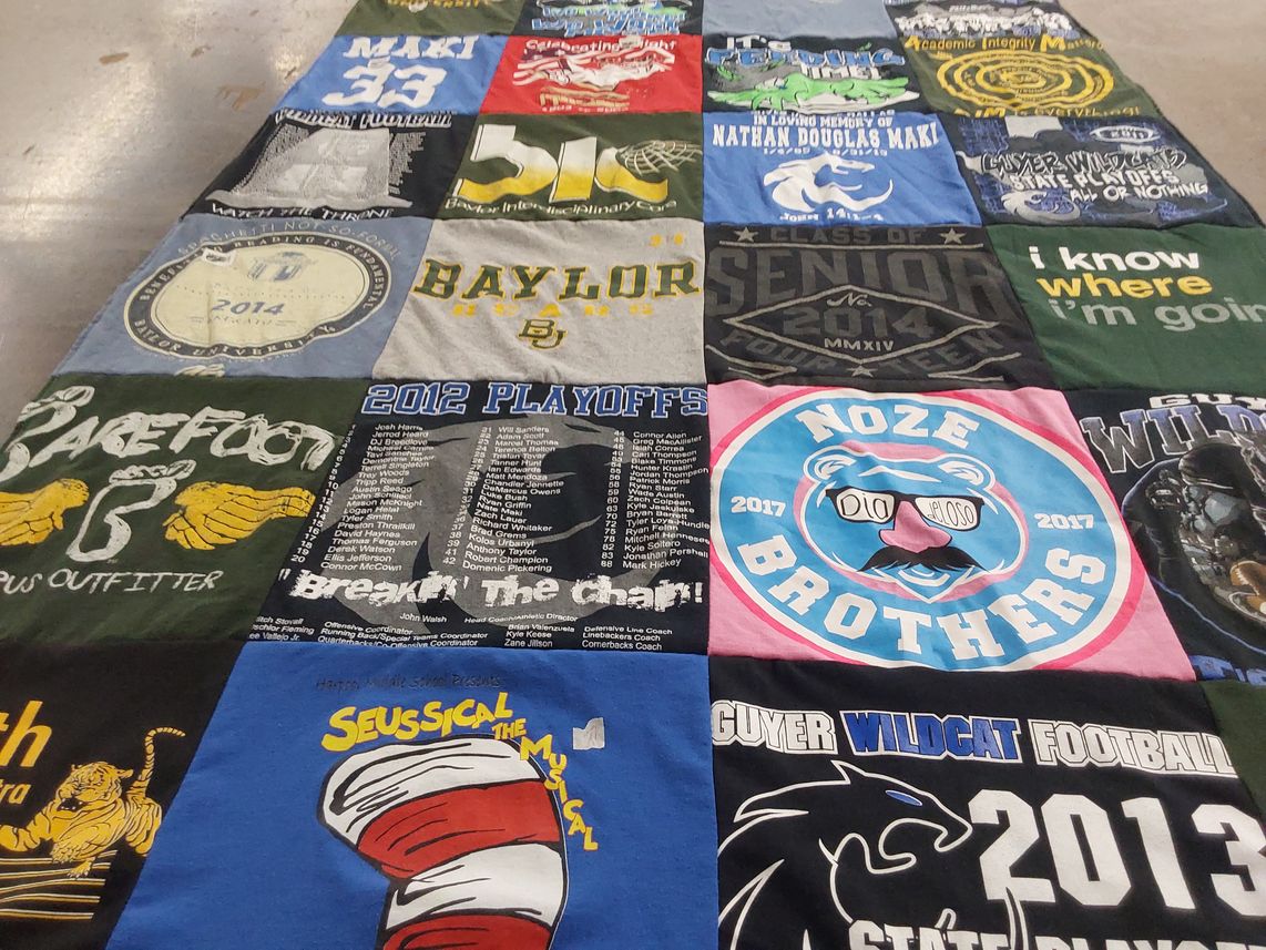 T-shirt quilt featuring guyers wildcats football by Cathy from TX