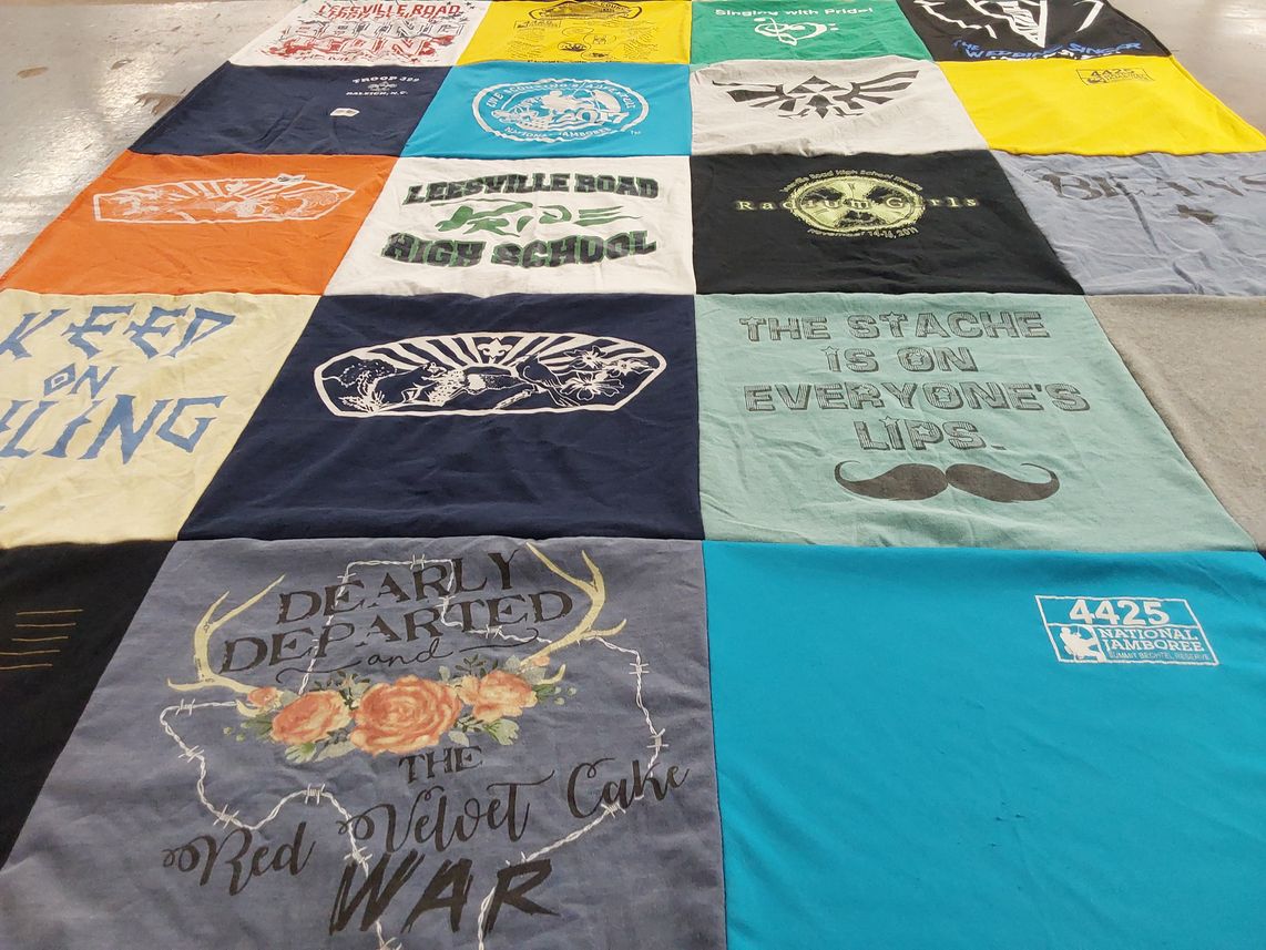 T-shirt quilt from leesville road high school by Lesley from NC