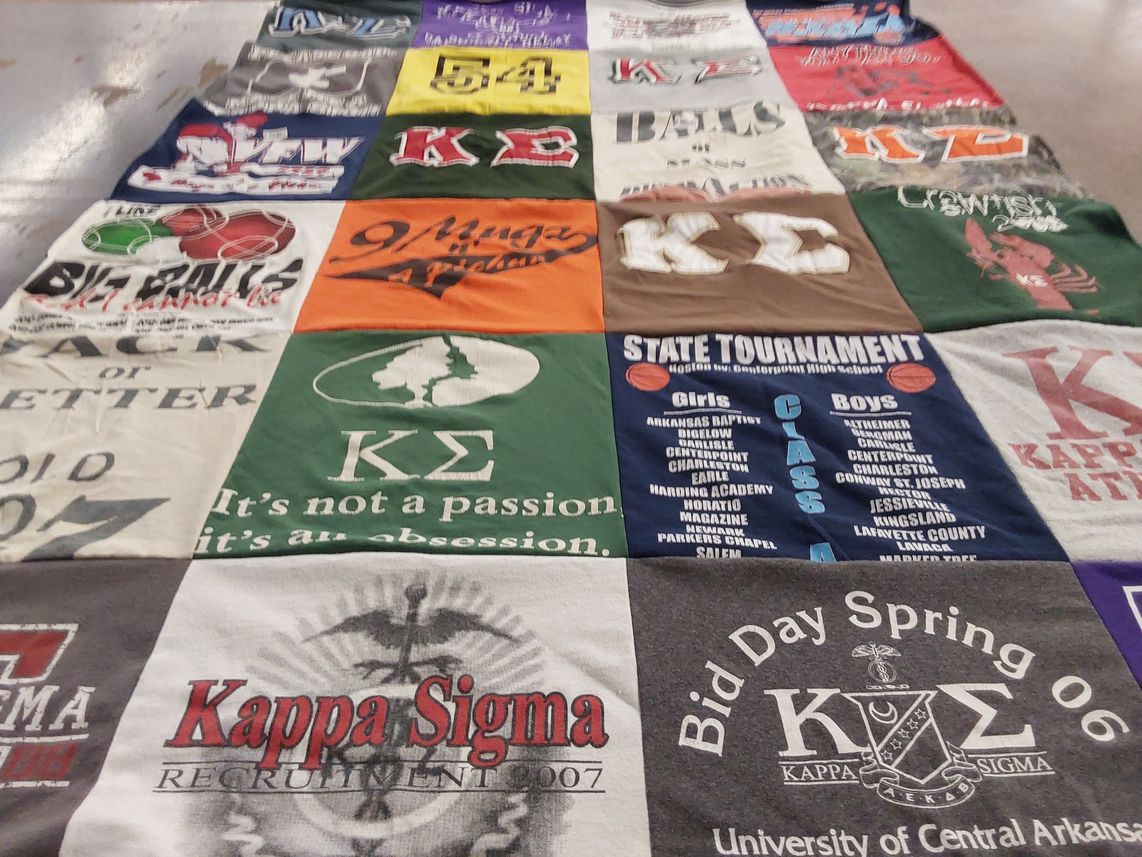T-shirt quilt from university of central arkansas by Anna from AR