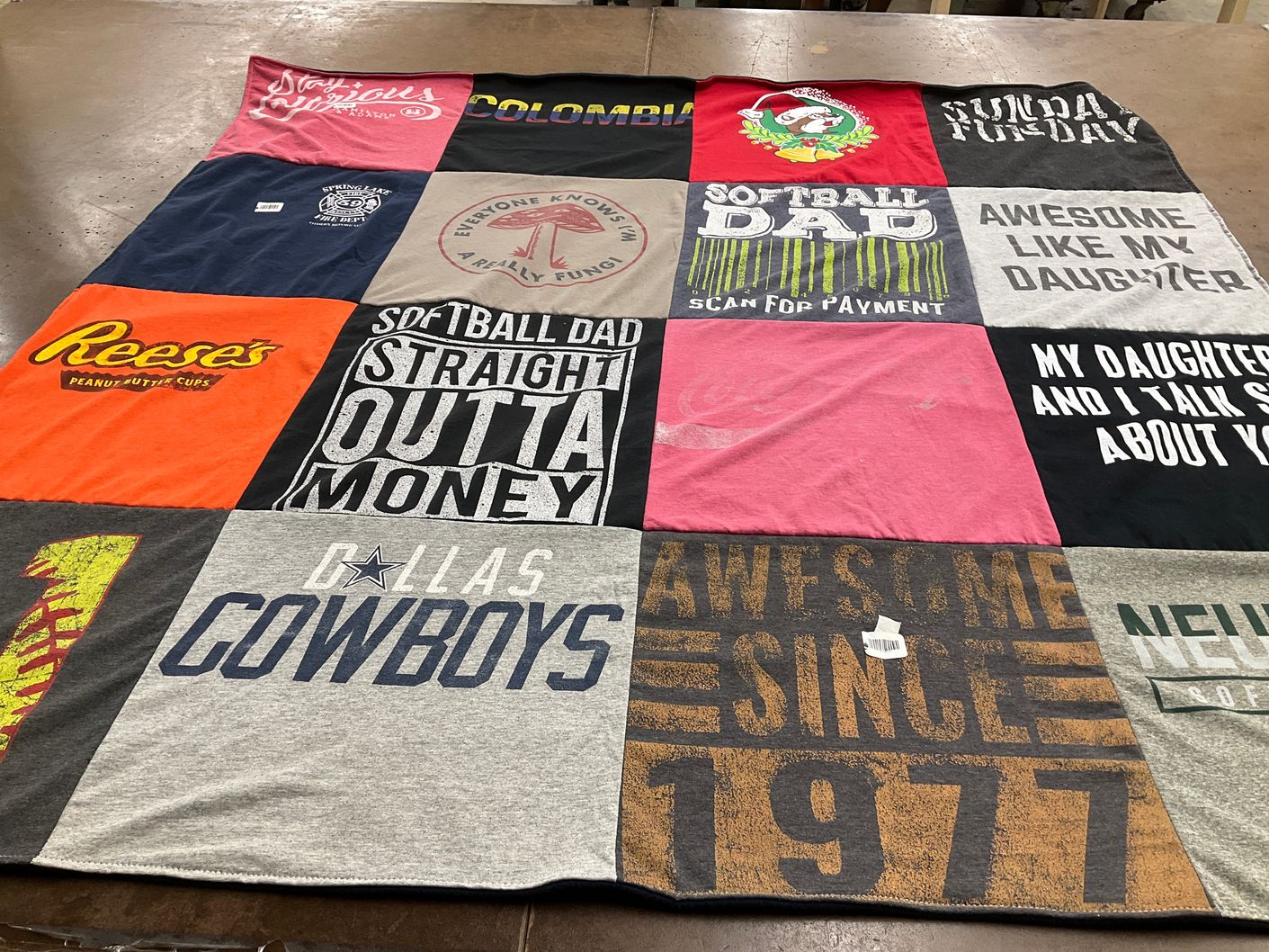 T-shirt quilt featuring dallas cowboys by Miranda from FL