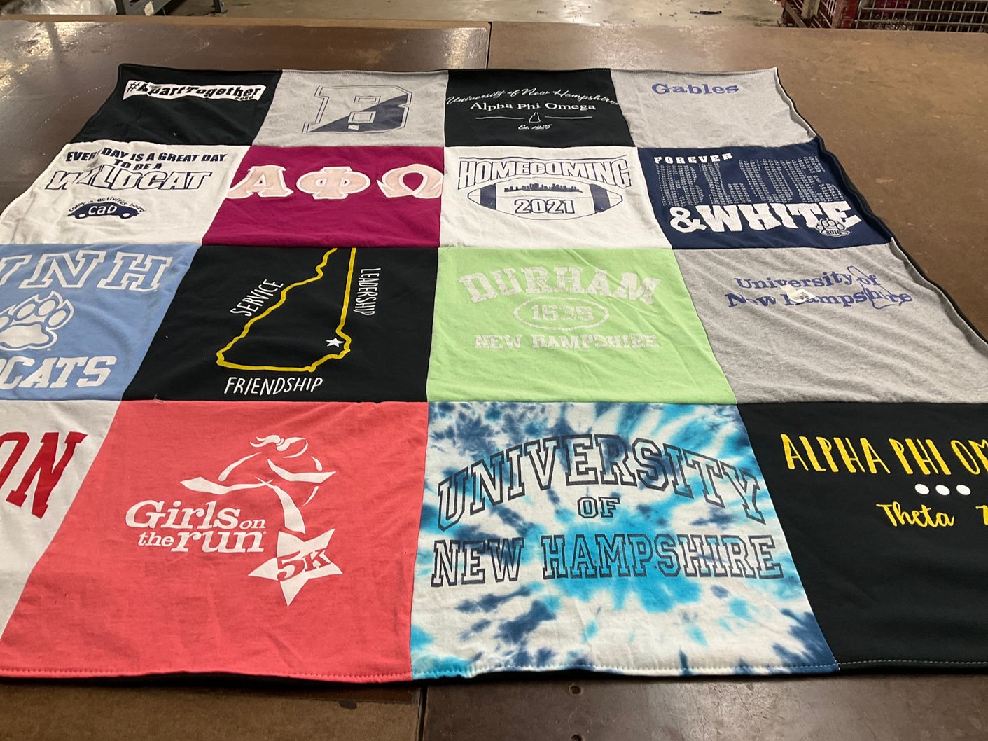 T-shirt quilt featuring university of new hampshire wildcats by Toni from MA