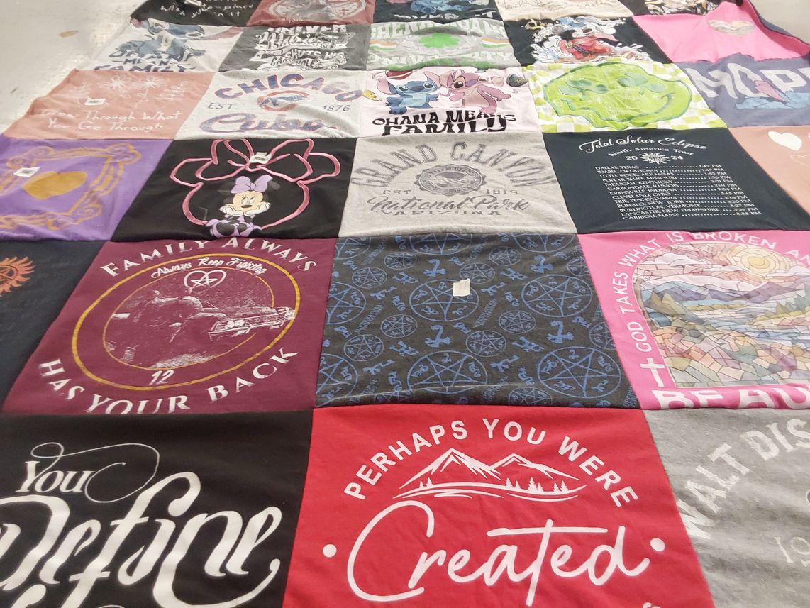 T-shirt quilt with family, friendship themes by Danielle  from IL