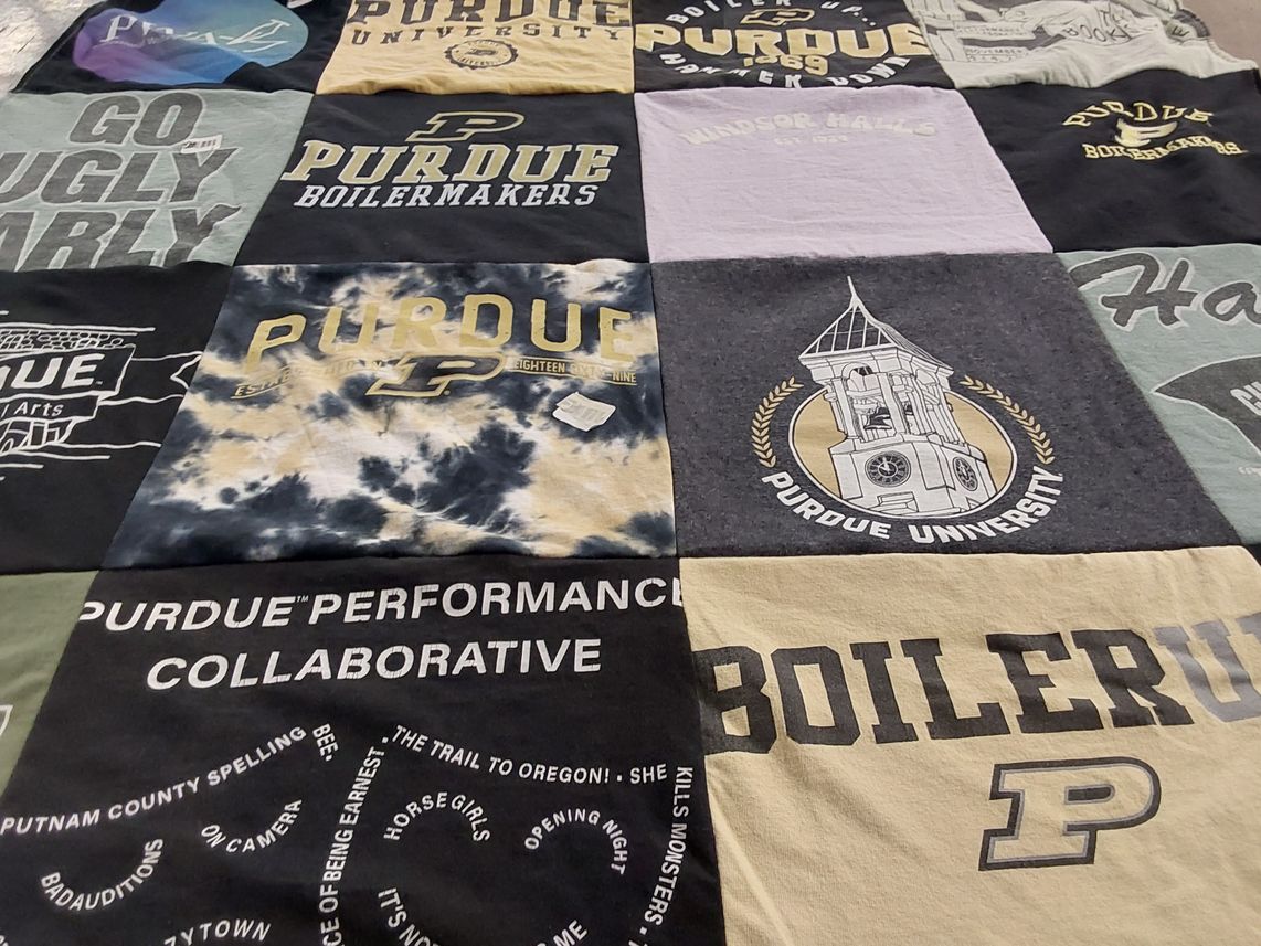 T-shirt quilt featuring purdue boilermakers by Kendall from OH