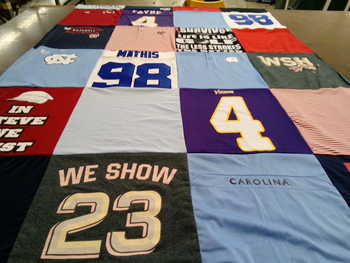 T-shirt quilt from university of north carolina, university of virginia by Meredith from VA