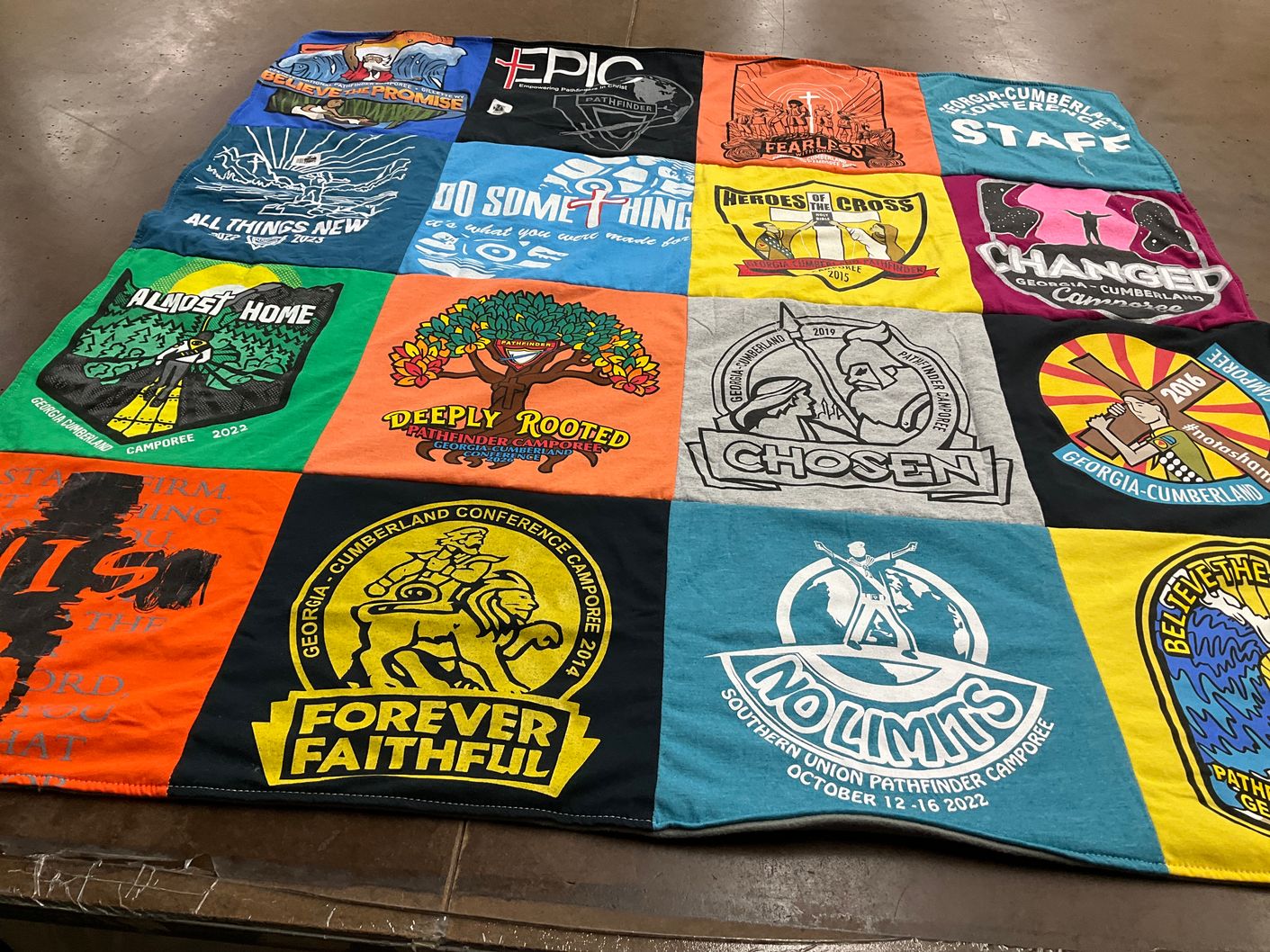 T-shirt quilt from georgia-cumberland conference camporee by Fernando from TN