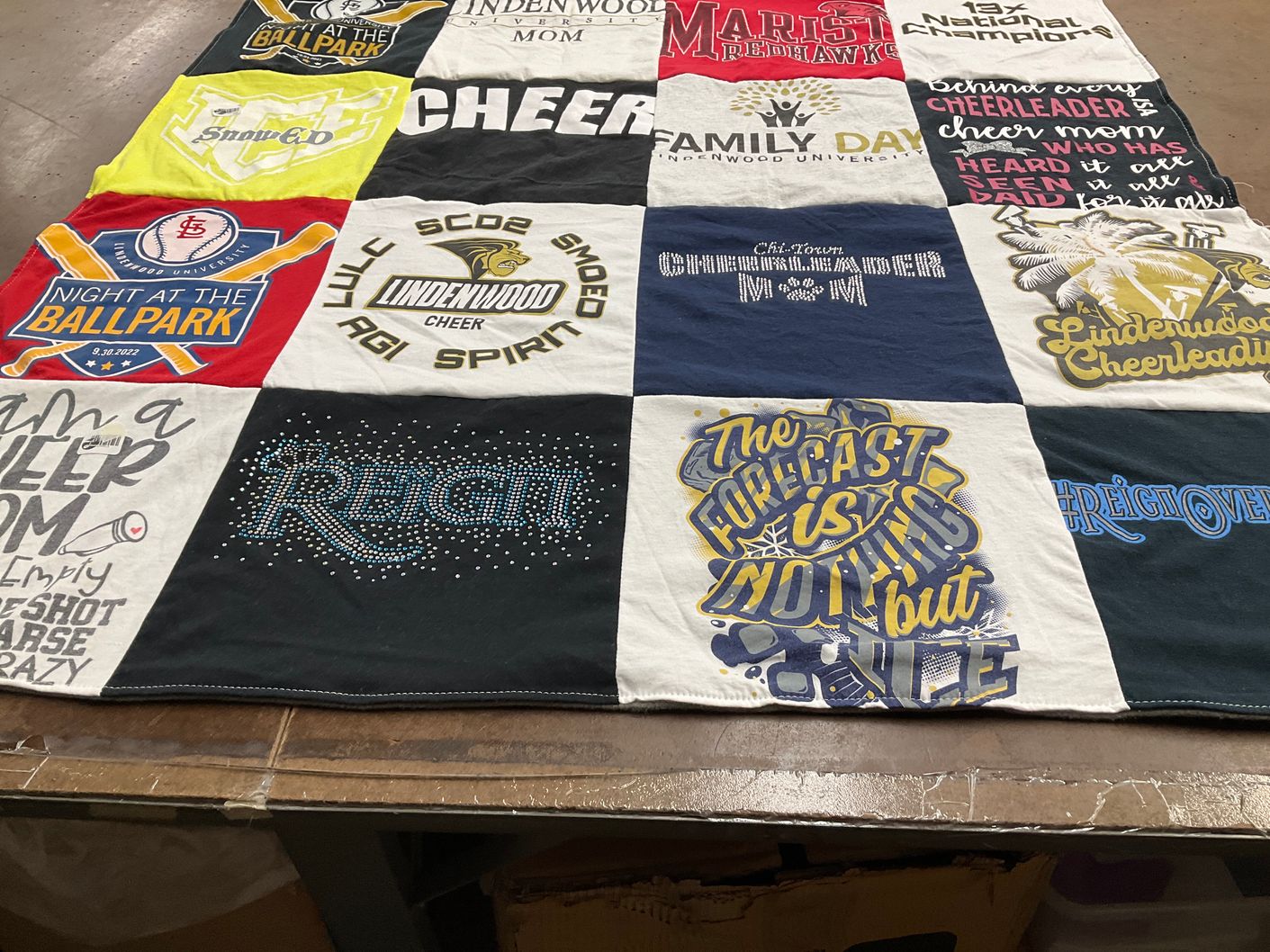 T-shirt quilt from lindenwood university by Dorothy from IL