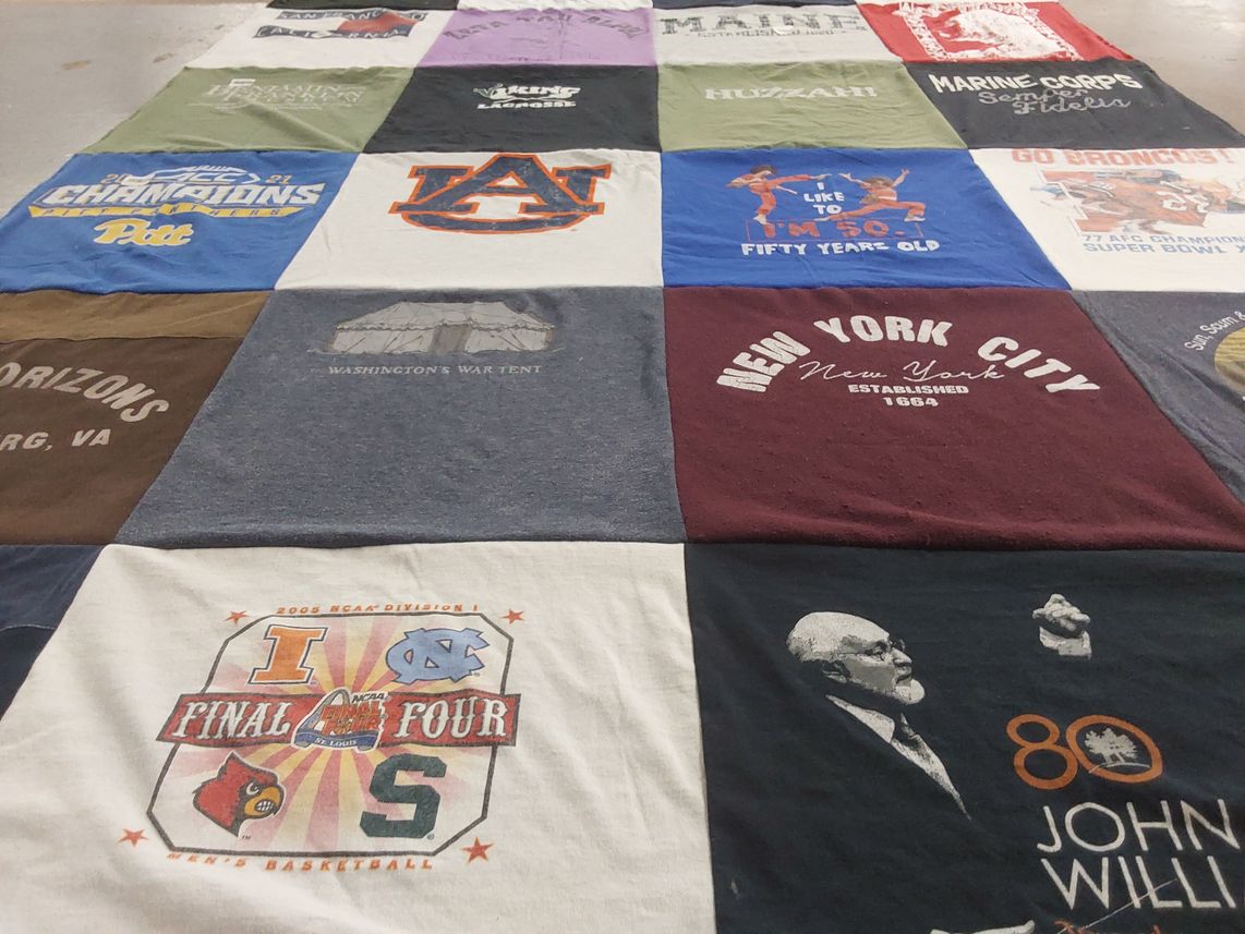 T-shirt quilt featuring auburn tigers, pittsburgh panthers by Kirsten from VA