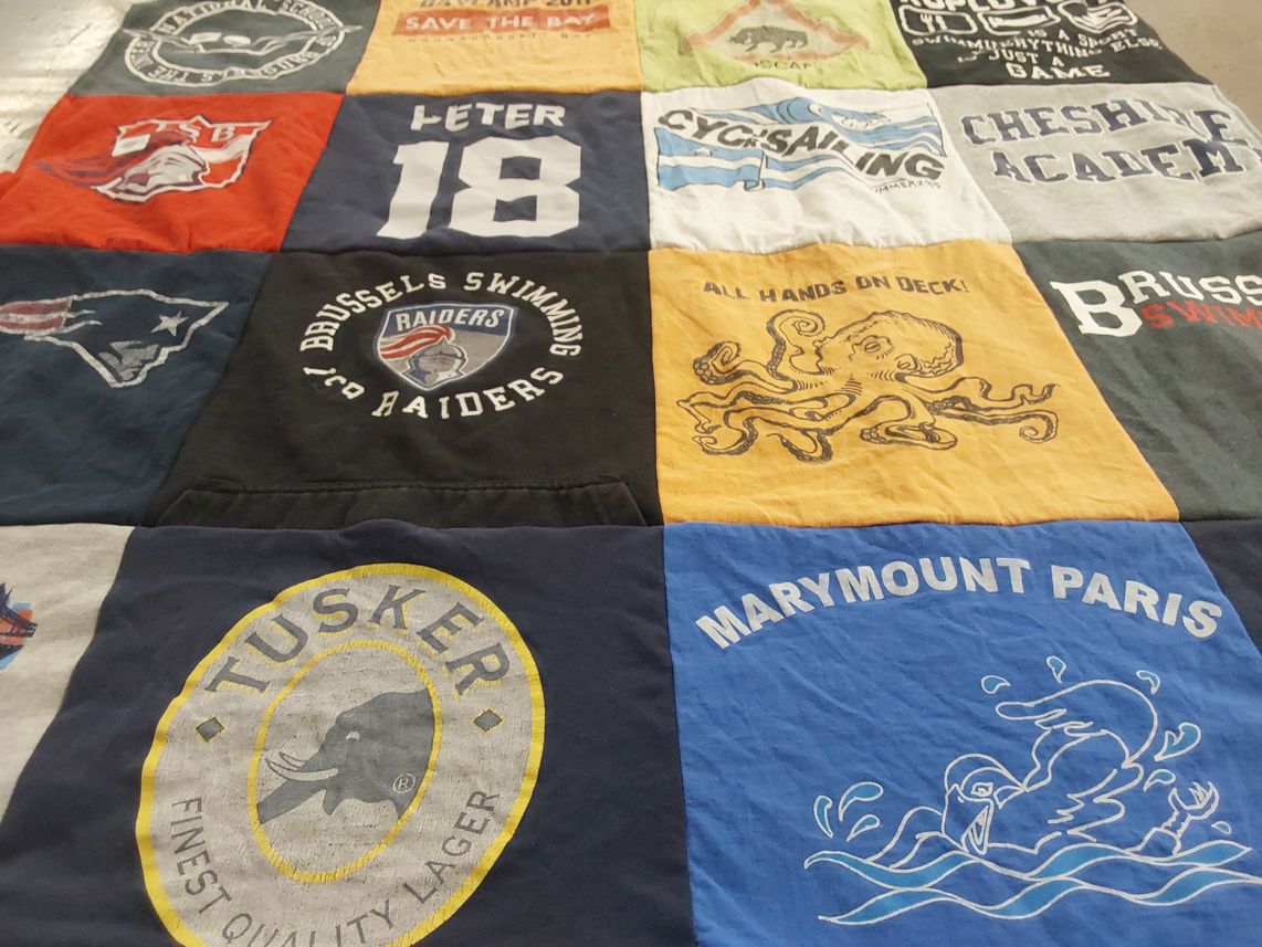 T-shirt quilt featuring raiders by Barbara from CT