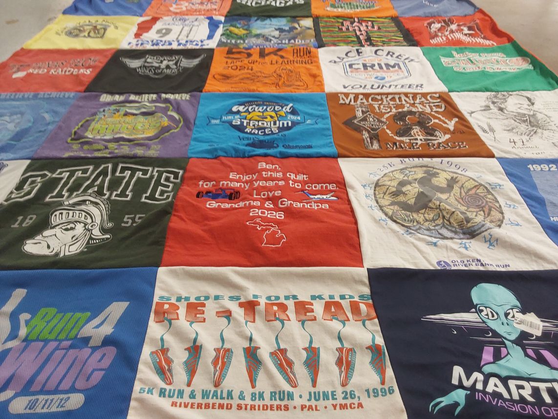 T-shirt quilt from michigan state university by John from MI
