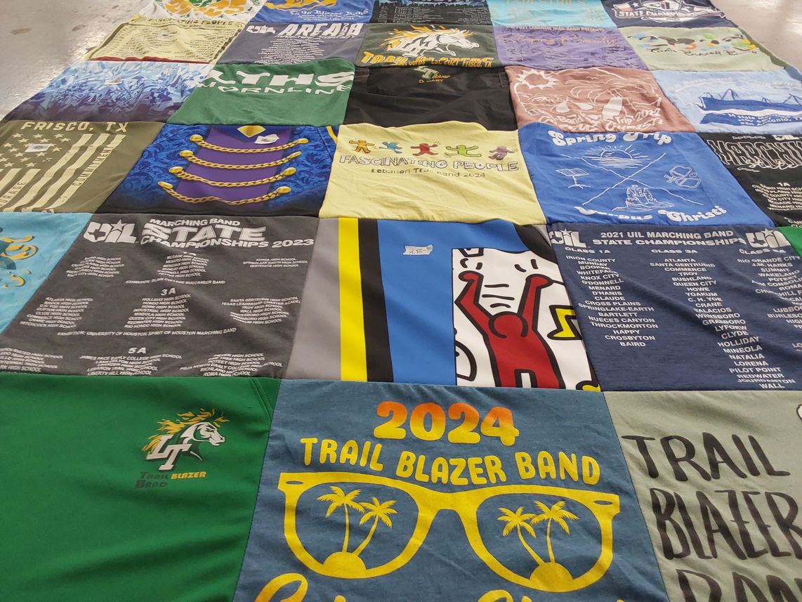 T-shirt quilt from trail blazer band by Bethany from TX