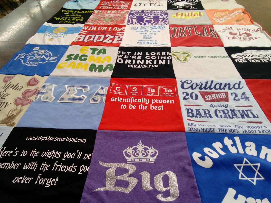 T-shirt quilt from suny cortland, cortland college by Haley from NY
