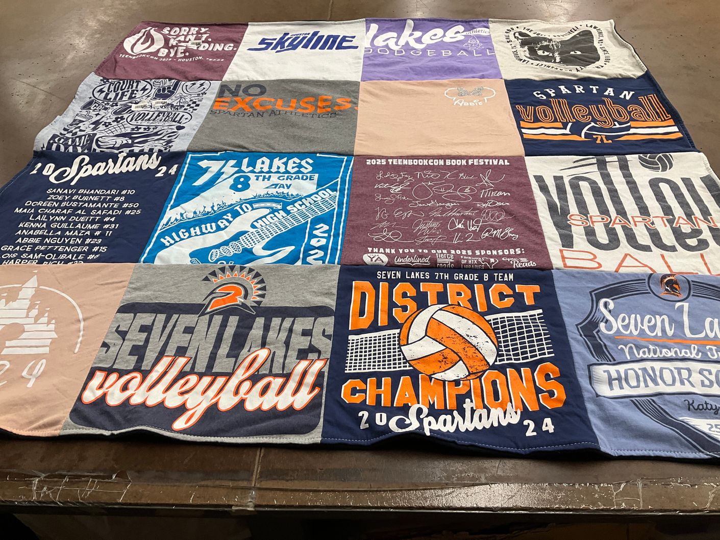 T-shirt quilt featuring seven lakes volleyball team by Tuan-Anh from TX