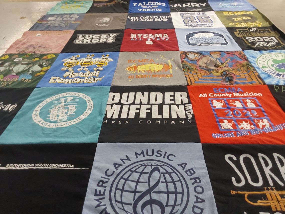 T-shirt quilt featuring falcons by Heidi from NY
