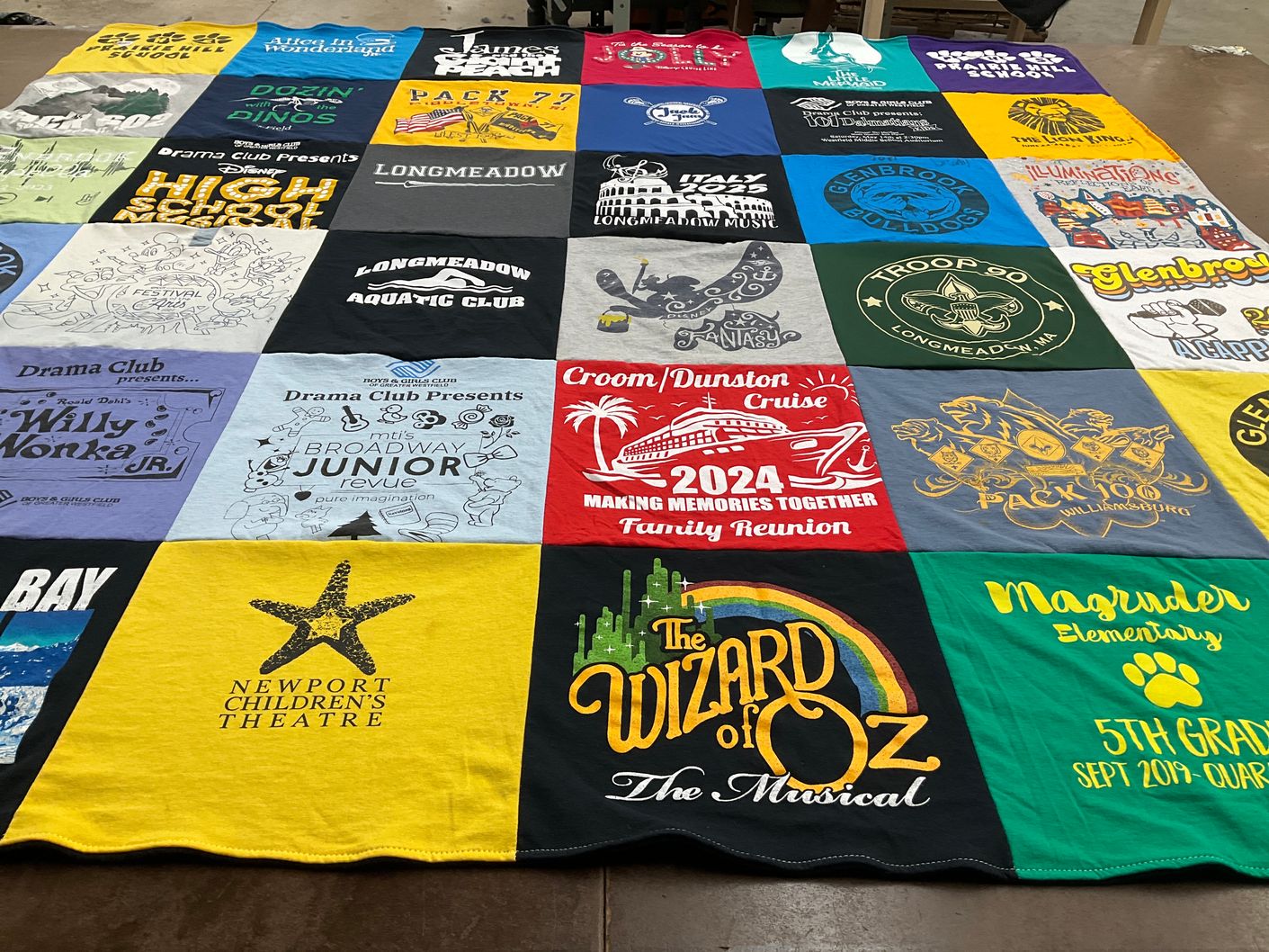 T-shirt quilt featuring glenbrook bulldogs, troop 50 by Amy from MA