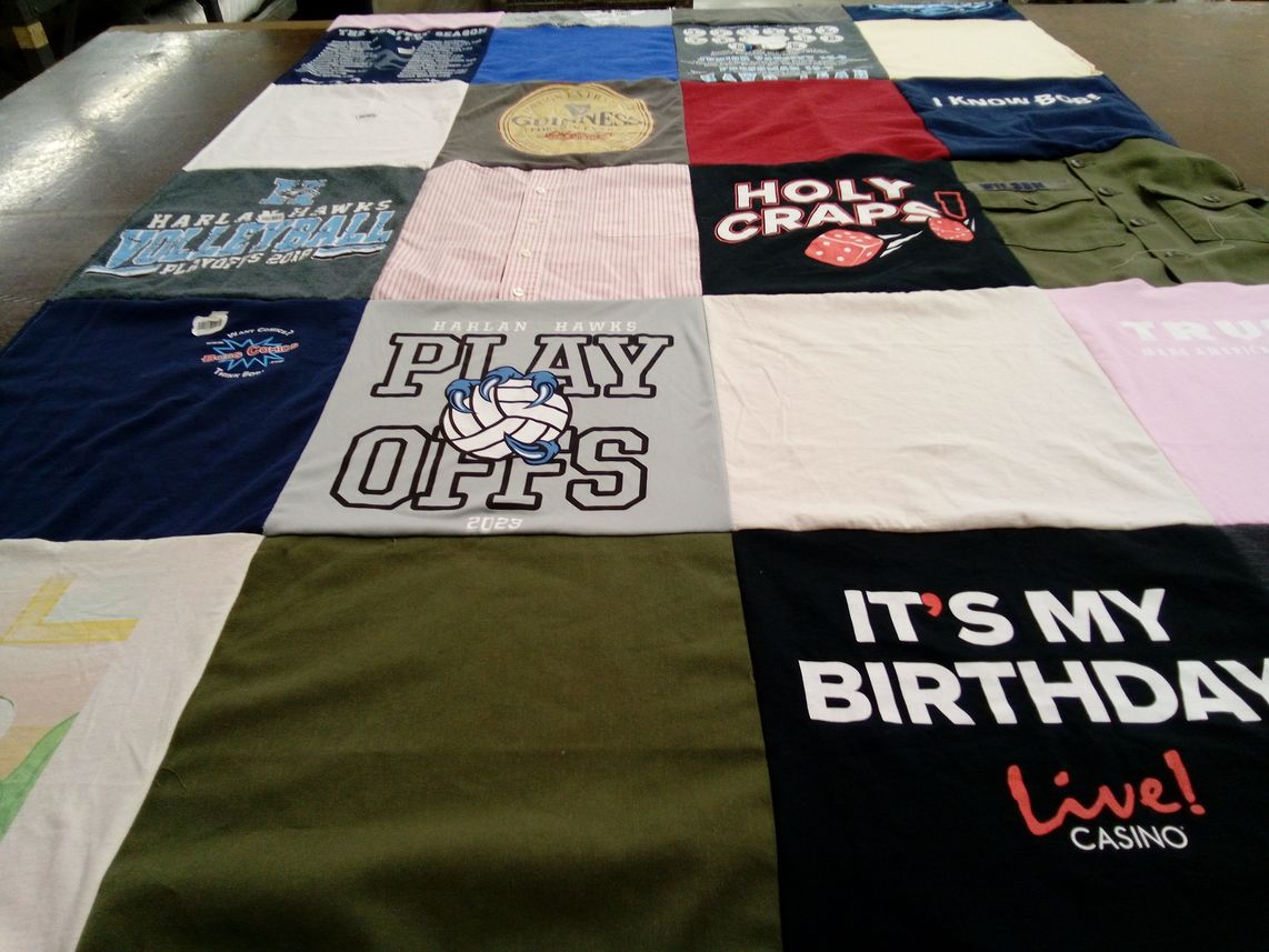T-shirt quilt from harlan hawks by Carol from PA