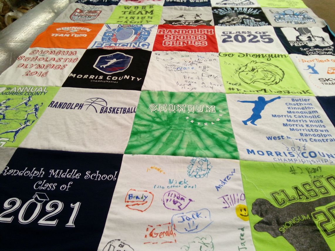 T-shirt quilt featuring randolph basketball, shongum by Patricia from NJ